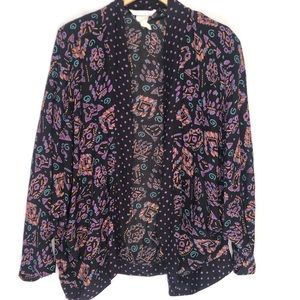 Vintage Melrose Bat Dolman Open Cardigan Aztec L